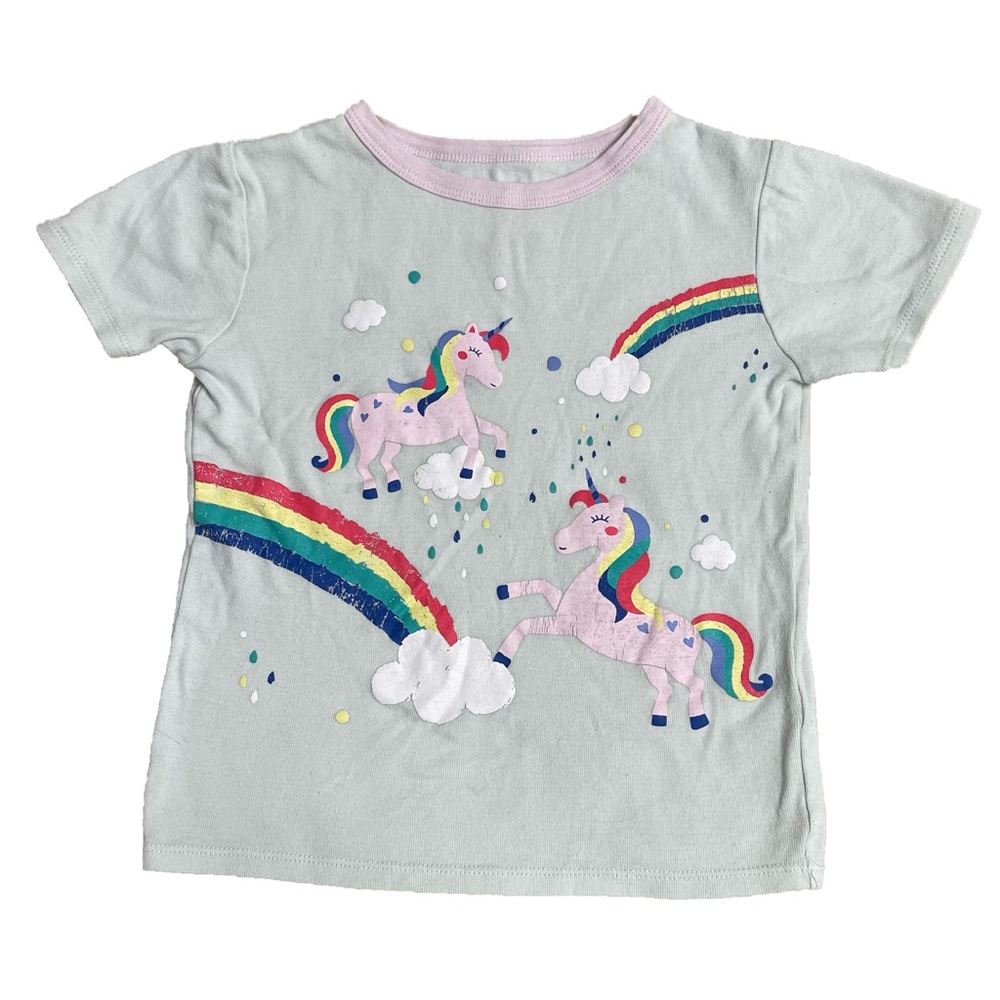 CAT & JACK Girls 6 Off White with Unicorn Rainbow